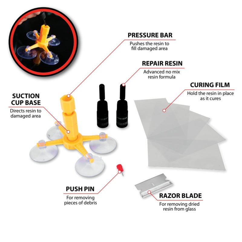 Performance Tool W3071Deluxe Car Windshield Repair Kit - Image 4